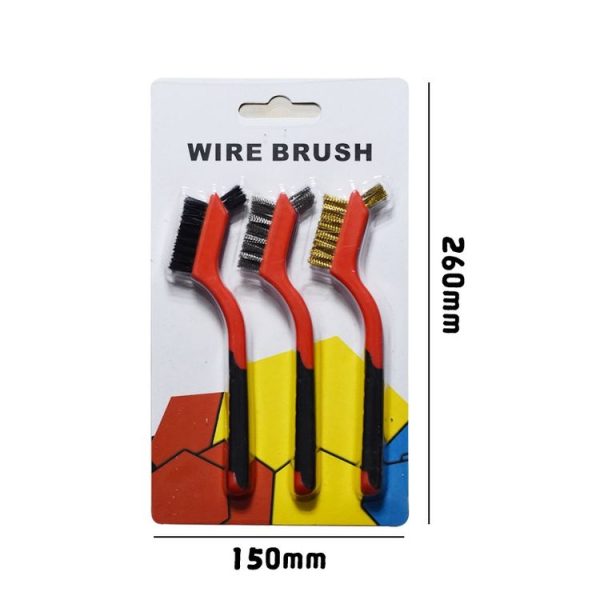 Nylon Silk+Stainless Steel Wire+Copper Wire 7 inch Industrial Cleaning Brush Mini Refractor Cleaning Gap Brush - Image 3
