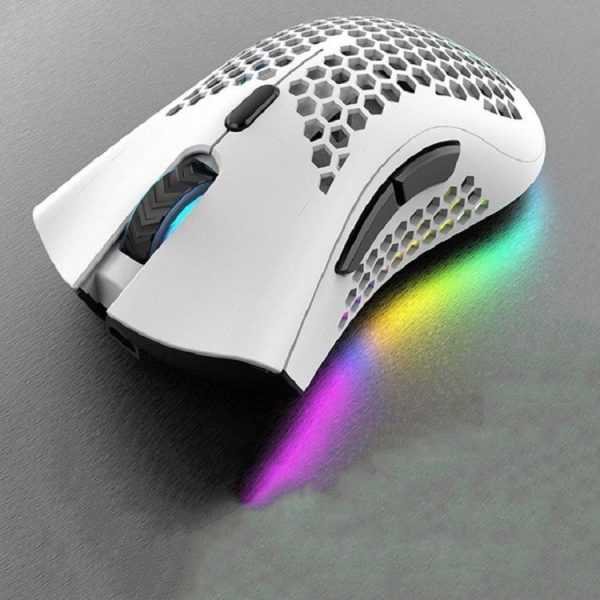 K-Snake BM600 1600 DPI 7-keys Hollow Lightweight Wireless Charging RGB Colorful Gaming Mouse (Wireless BM600 White) - Image 2