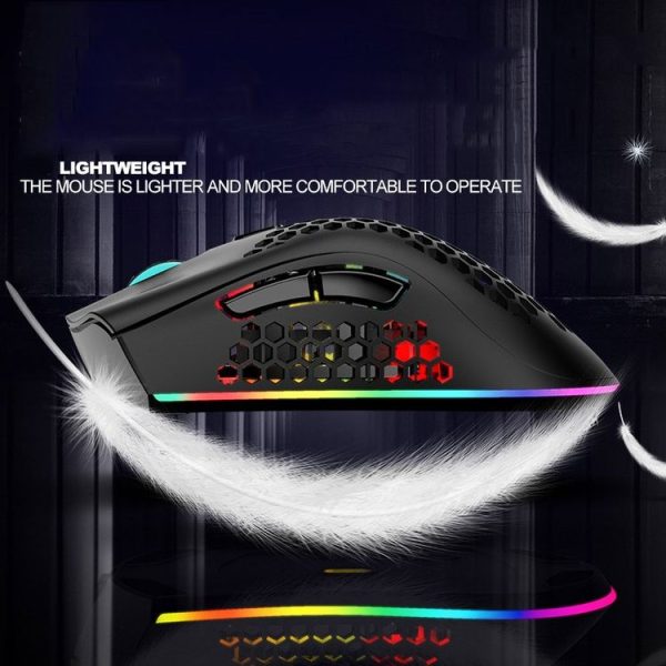 K-Snake BM600 1600 DPI 7-keys Hollow Lightweight Wireless Charging RGB Colorful Gaming Mouse (Wireless BM600 White) - Image 4