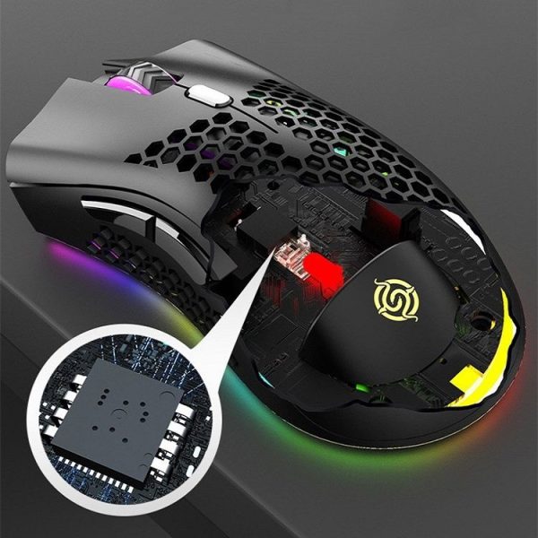 K-Snake BM600 1600 DPI 7-keys Hollow Lightweight Wireless Charging RGB Colorful Gaming Mouse (Wireless BM600 White) - Image 5