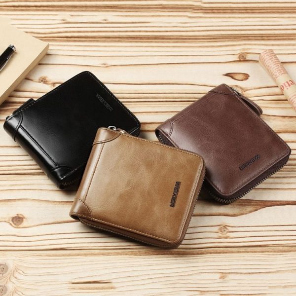 WEIXIER W98 Men Hand Take Short Wallet Zipper Bag (Black) - Image 2