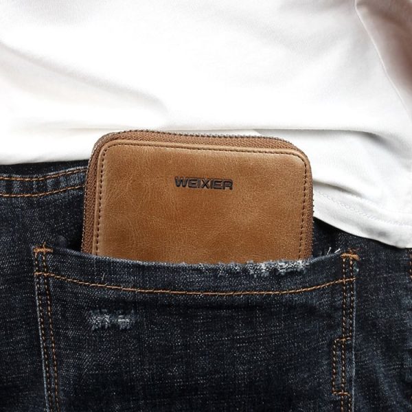 WEIXIER W98 Men Hand Take Short Wallet Zipper Bag (Black) - Image 7