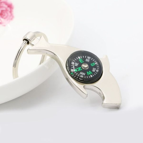 6 PCS Dolphin-shaped Metal Bottle Opener Compass Outdoor Products