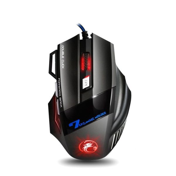 IMICE X7 2400 DPI 7-Key Wired Gaming Mouse with Colorful Breathing Light, Cable Length: 1.8m (Skin Black Color Box Version)