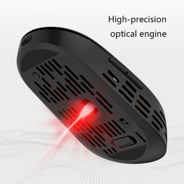 T13 1600 DPI 6-Buttons Luminous Hollow Bluetooth 5.1 + 2.4GHz Wireless Mouse (Obsidian Black) - Image 3