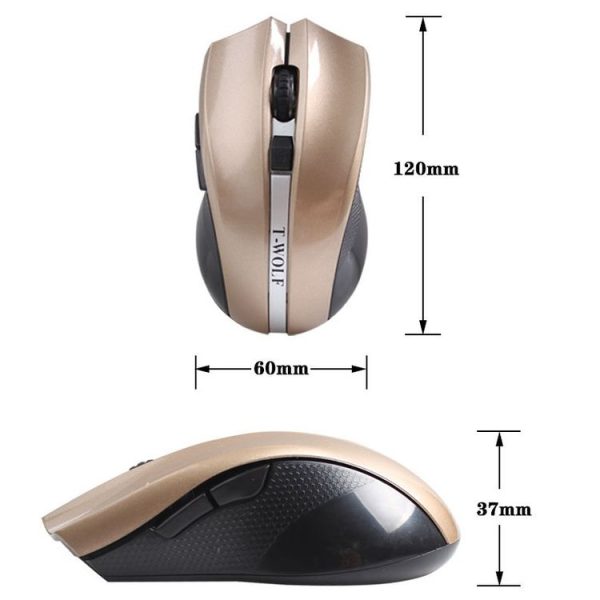 T-WOLF Q5 2.4GHz 5-Buttons 2000 DPI Wireless Mouse Silent And Non-Light Gaming Office Mouse For Computer PC Laptop (Blue) - Image 3