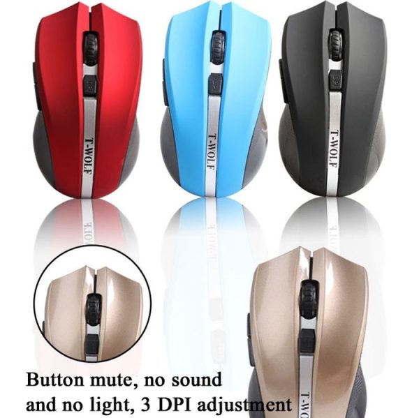 T-WOLF Q5 2.4GHz 5-Buttons 2000 DPI Wireless Mouse Silent And Non-Light Gaming Office Mouse For Computer PC Laptop (Blue) - Image 4