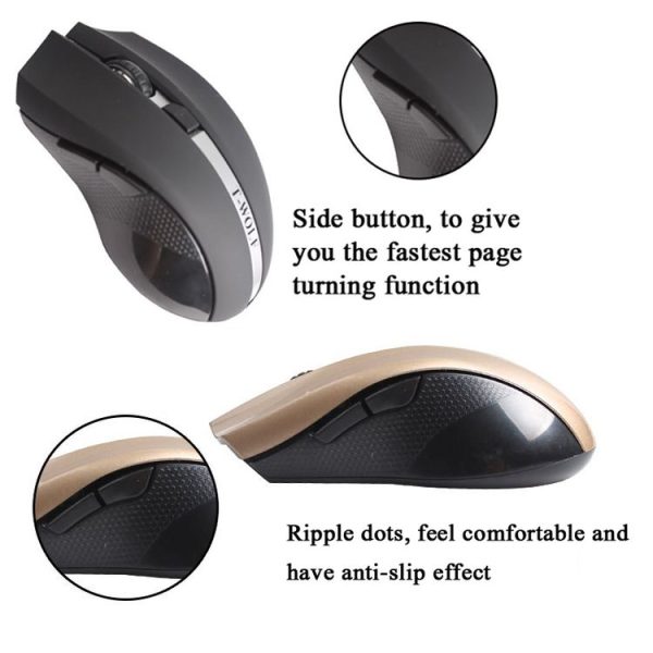 T-WOLF Q5 2.4GHz 5-Buttons 2000 DPI Wireless Mouse Silent And Non-Light Gaming Office Mouse For Computer PC Laptop (Blue) - Image 5