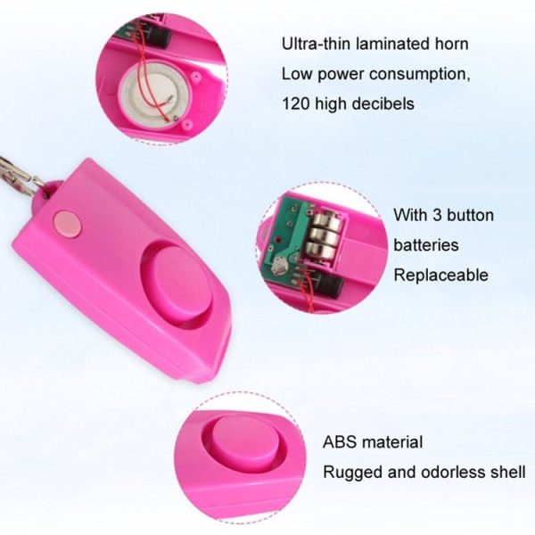 YY701 2 PCS Women Personal Safety Protection Alarm Emergency Alarm For The Elderly & Children (Pink) - Image 3