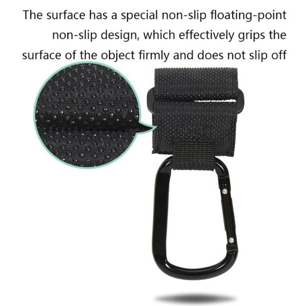 2pcs / Set Stroller Hook Extra Sturdy Carabiner (Black) - Image 2