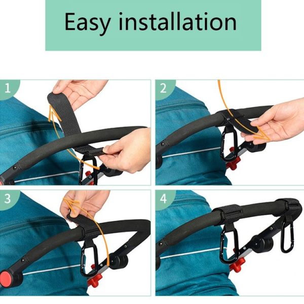 2pcs / Set Stroller Hook Extra Sturdy Carabiner (Black) - Image 6
