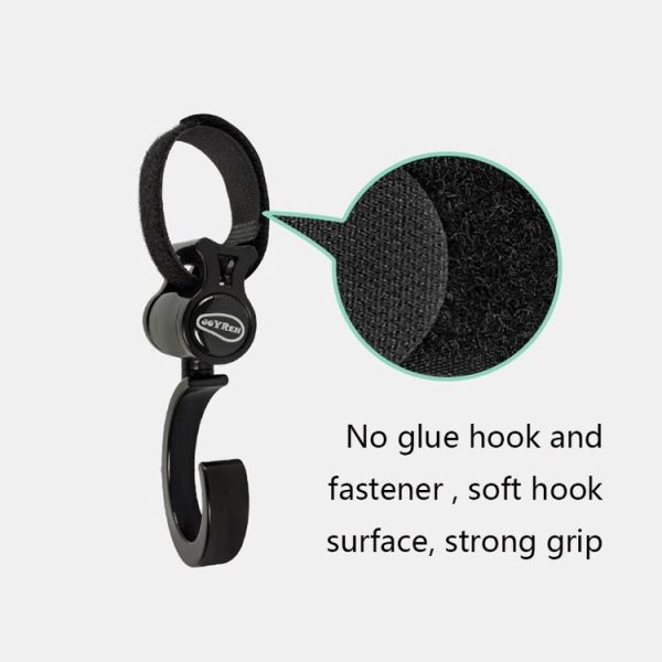 JOYREN 2pcs / Set Baby Stroller Non-Slip And Durable Hook (Black) - Image 4