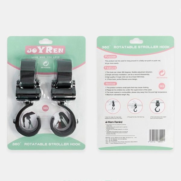JOYREN 2pcs / Set Baby Stroller Non-Slip And Durable Hook (Black) - Image 7