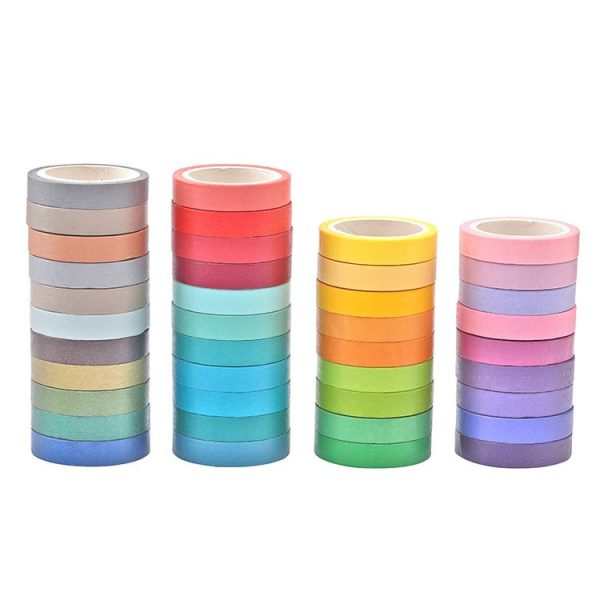40 Colors / Set Pure Color Rainbow Tape Handmade DIY Handbook Materials - Image 2