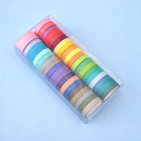 40 Colors / Set Pure Color Rainbow Tape Handmade DIY Handbook Materials - Image 5