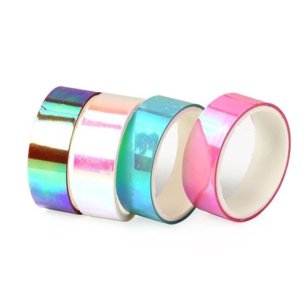 10 in 1 Colorful Laser Paper Tape Rainbow Gravity Can Tear DIY Hand Debt Decoration Beauty Sticker - Image 5
