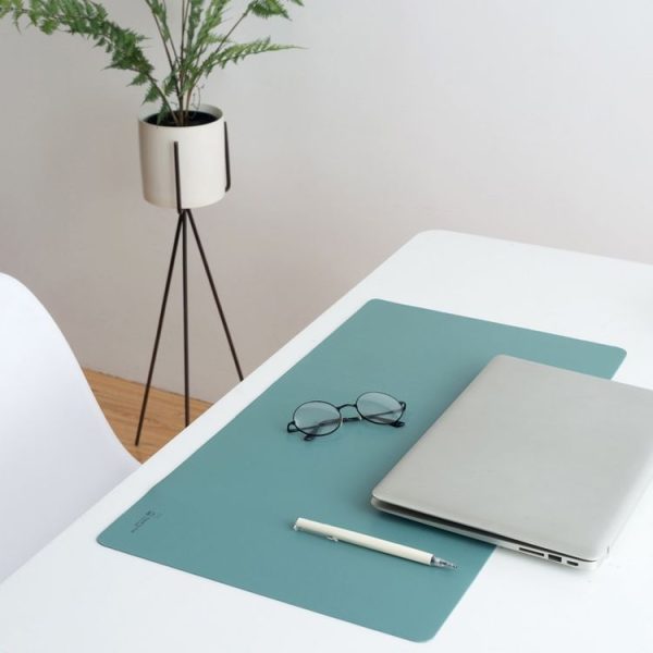 Double-Sided Leather Table Mat Waterproof Enlarged Mouse Keyboard Pad, Pattern: 8293 Dark Blue - Image 7