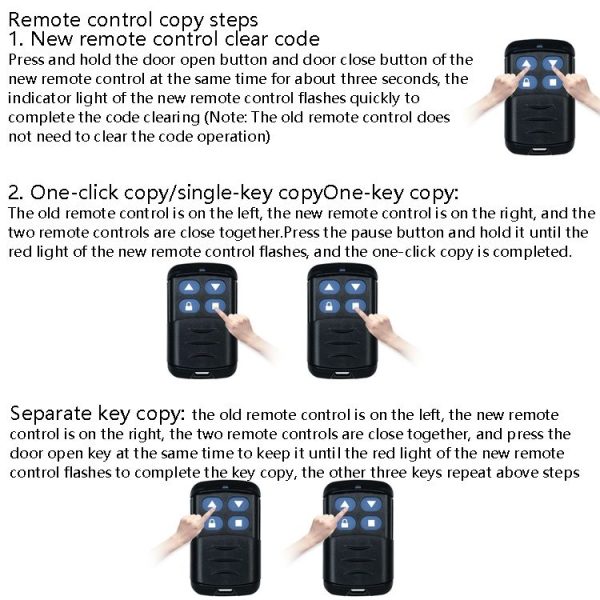 2 PCS Electric Roller Shutter Waterproof Copy Universal Remote Controller Garage Door Remote Control Key (350MHz) - Image 7