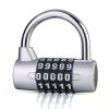 Large 5 Digit Combination Gym Cabinets Password Lock Tool Box Door Padlock (Silver)