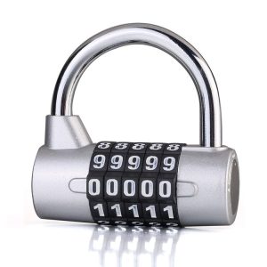 Large 5 Digit Combination Gym Cabinets Password Lock Tool Box Door Padlock (Silver)