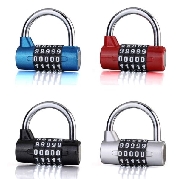 Large 5 Digit Combination Gym Cabinets Password Lock Tool Box Door Padlock (Silver) - Image 2