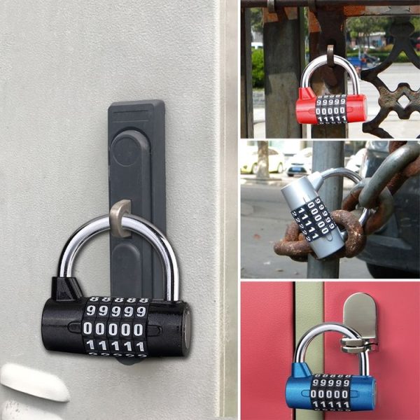 Large 5 Digit Combination Gym Cabinets Password Lock Tool Box Door Padlock (Silver) - Image 5