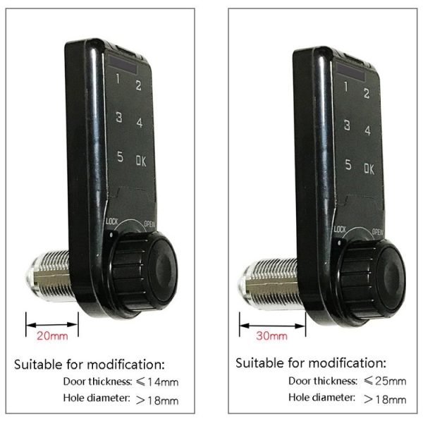 Open Hole Steel Cabinet File Cabinet Electronic Lock Drawer Mailbox Gym Cabinet Door Password Lock Specification: 20mm - Image 2
