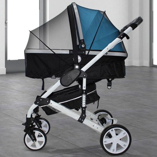 Summer Stroller Mosquito Net Full Cover Multi-Purpose Encrypted Trolley Mosquito Net (Black Net) - Image 7