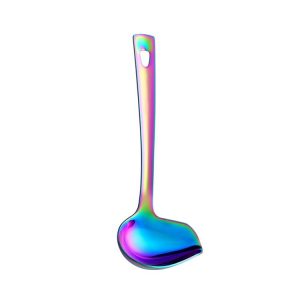 304 Stainless Steel Oil Spoon Thickened Soup Spoon Pouring Sauce Spoon, Specification: Magic Colorful