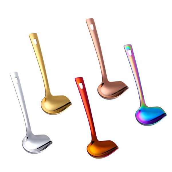 304 Stainless Steel Oil Spoon Thickened Soup Spoon Pouring Sauce Spoon, Specification: Magic Red - Image 2