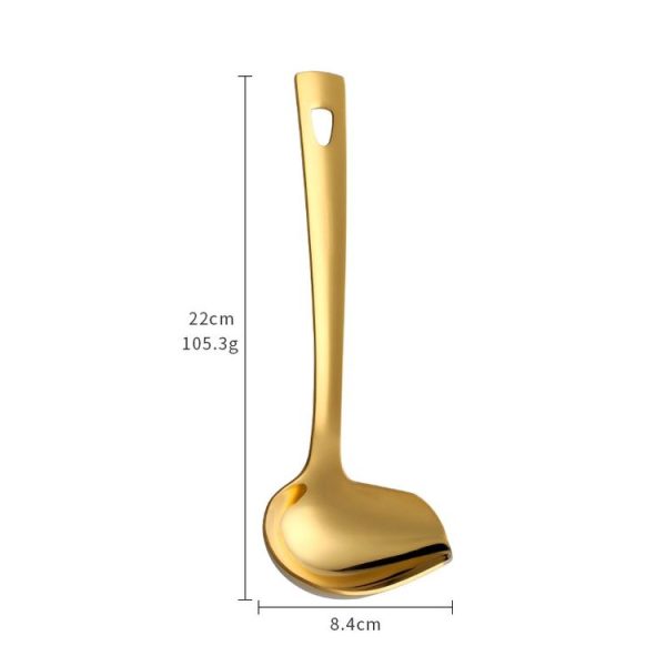 304 Stainless Steel Oil Spoon Thickened Soup Spoon Pouring Sauce Spoon, Specification: Magic Red - Image 3