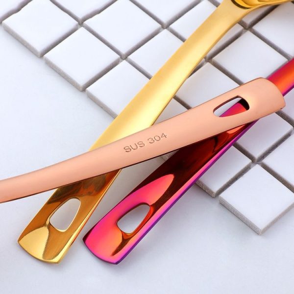 304 Stainless Steel Oil Spoon Thickened Soup Spoon Pouring Sauce Spoon, Specification: Magic Red - Image 4