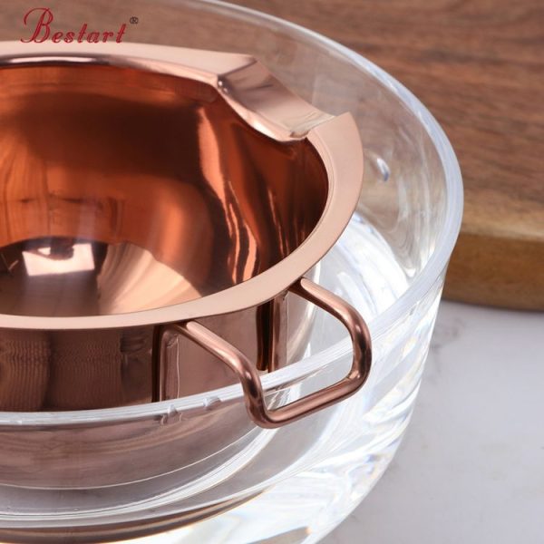 Cheese Butter Chocolate Stainless Steel Melting Bowl, Colour: Gold - Image 3