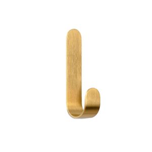 Brass Gold Color Brushed Hook Punch-Free Metal Hanging Hook, Specification: Large