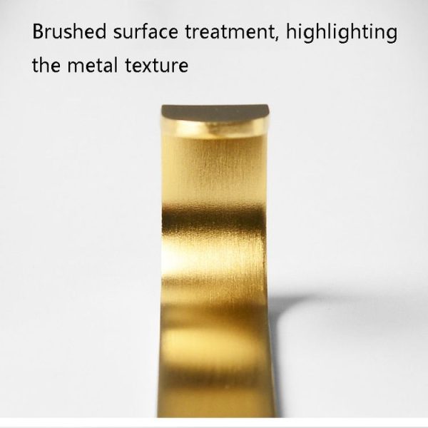 Brass Gold Color Brushed Hook Punch-Free Metal Hanging Hook, Specification: Large - Image 4