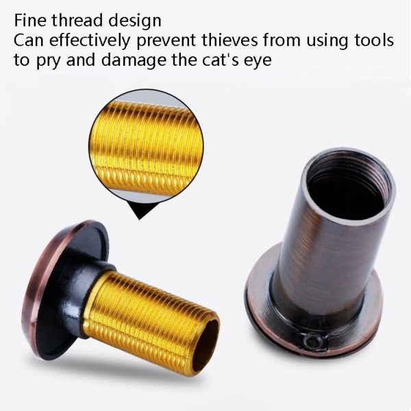 2 PCS Security Door Cat Eye HD Glass Lens 200 Degrees Wide-Angle Anti-Tiny Hotel Door Eye, Specification: 26mm Gold - Image 6