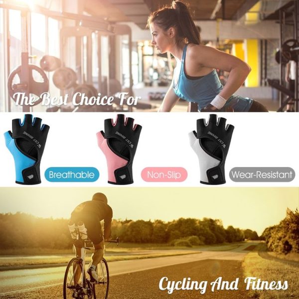 WEST BIKING YP0211217 Cycling Breathable Silicone Palm Gloves Fitness Training Wrist Guard Sports Gloves, Size: M (Black Pink) - Image 2
