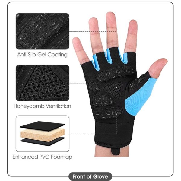 WEST BIKING YP0211217 Cycling Breathable Silicone Palm Gloves Fitness Training Wrist Guard Sports Gloves, Size: M (Black Pink) - Image 3