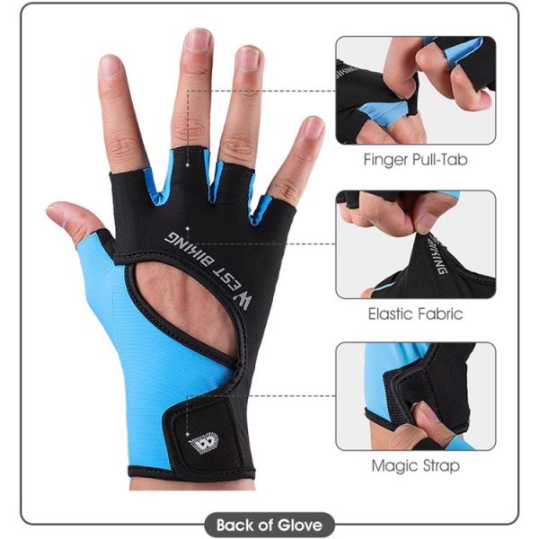 WEST BIKING YP0211217 Cycling Breathable Silicone Palm Gloves Fitness Training Wrist Guard Sports Gloves, Size: M (Black Pink) - Image 4