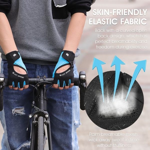 WEST BIKING YP0211217 Cycling Breathable Silicone Palm Gloves Fitness Training Wrist Guard Sports Gloves, Size: M (Black Pink) - Image 5