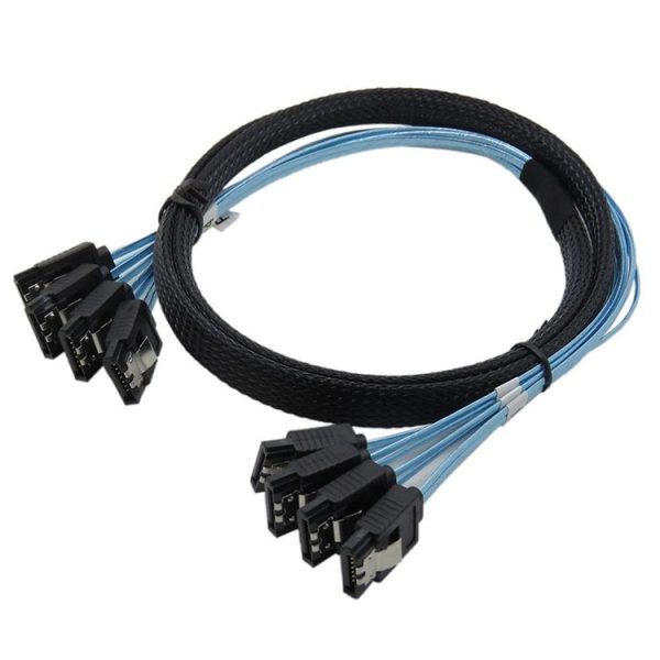 Mini SAS to SATA Data Cable With Braided Net Computer Case Hard Drive Cable, specification: 4SATA-0.5m - Image 3