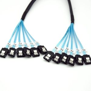 Mini SAS to SATA Data Cable With Braided Net Computer Case Hard Drive Cable, specification: 6SATA-0.5m
