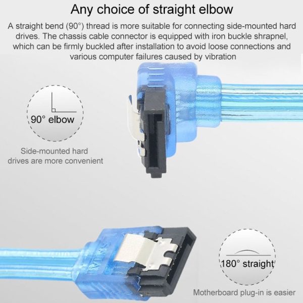 Mini SAS to SATA Data Cable With Braided Net Computer Case Hard Drive Cable, specification: SATA Double Female Straight-0.5m - Image 6