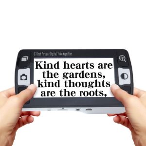 FD43 Elderly Newspaper Reading Aid Reader Low Vision Portable Vision Aid (Black White Button)