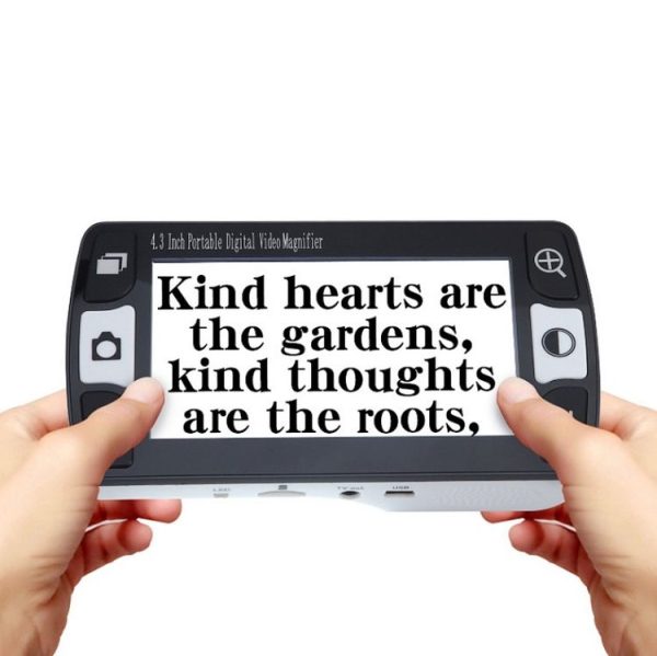 FD43 Elderly Newspaper Reading Aid Reader Low Vision Portable Vision Aid (Black White Button)