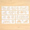 HB-9 Long Series 8 in 1 Drawing Ruler Hand Account Multi-Function Hollow Flower Edge Filling Template (Flowers)