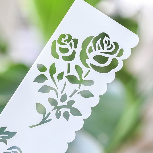 HB-9 Long Series 8 in 1 Drawing Ruler Hand Account Multi-Function Hollow Flower Edge Filling Template (Flowers) - Image 4