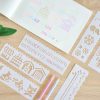 HB-9 Long Series 8 in 1 Drawing Ruler Hand Account Multi-Function Hollow Flower Edge Filling Template (Flowers) - Image 5