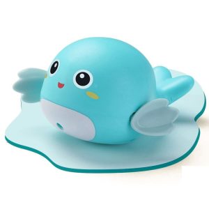 5 PCS Baby Shower Bathing And Playing Toys Spray Shower Little Pufferfish Peacock Blue