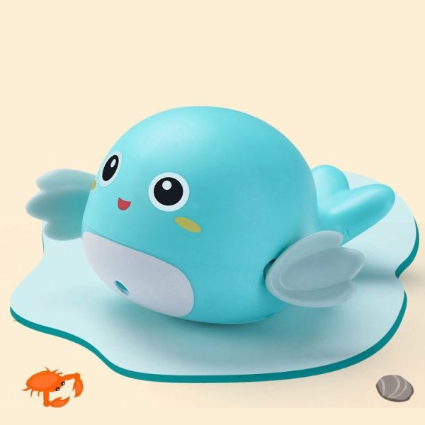 5 PCS Baby Shower Bathing And Playing Toys Spray Shower Little Pufferfish Peacock Blue - Image 2